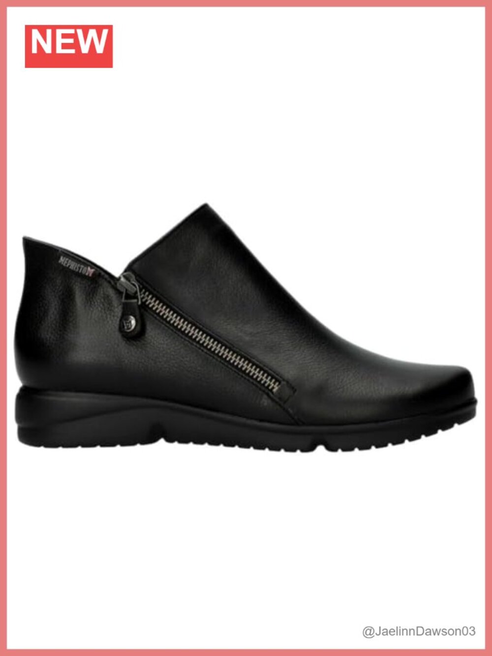 Leather Ankle Boots Comfortable Zip Bootie